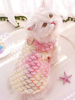 mermaid scale plush pet top cozy whimsical wear