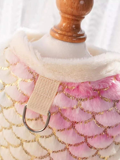 Whimsical mermaid scale plush pet top cozy wear