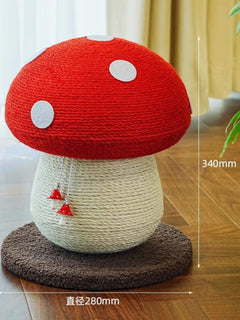 mushroom-shaped cat scratching post for small corners