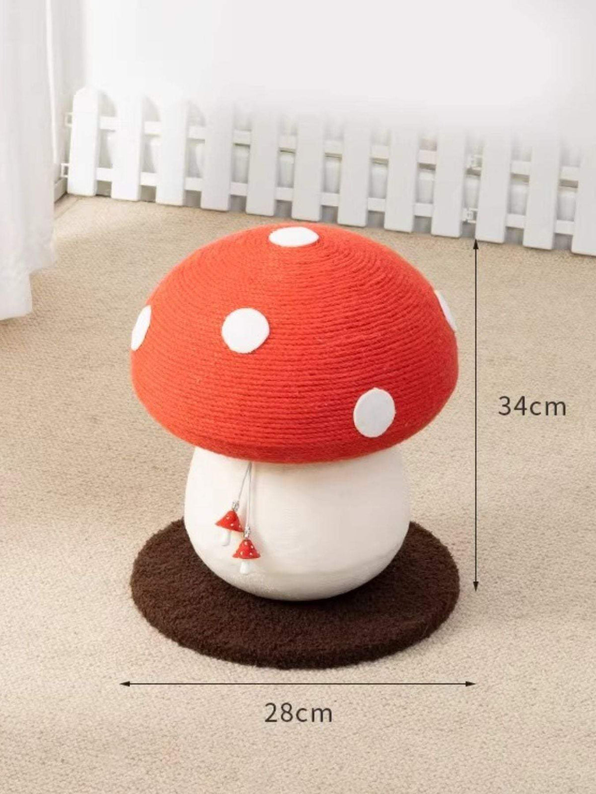 mushroom-shaped cat scratching post for small corners