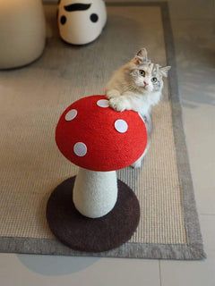 mushroom-shaped cat scratching post for small corners