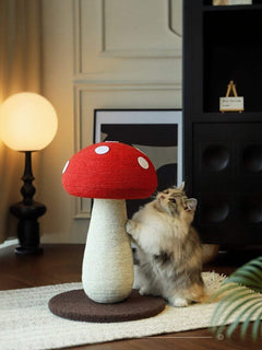 mushroom-shaped cat scratching post for small corners