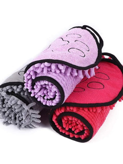 super-absorbent paw print pet towel for bath time
