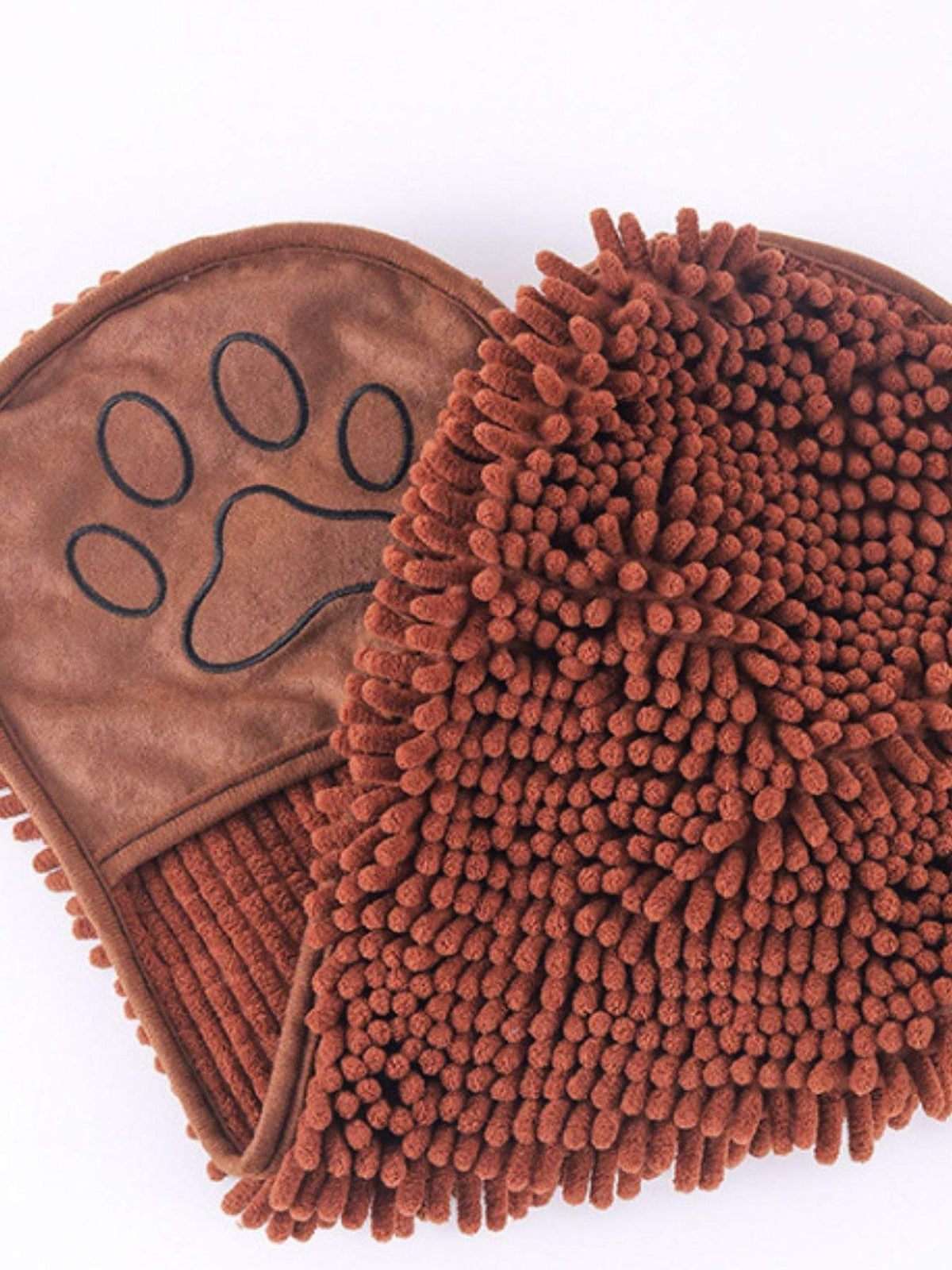 Super-absorbent paw print pet bath towel