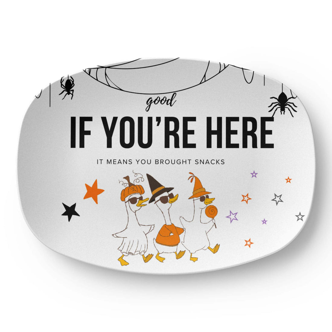 Personalized Halloween duck serving platter 10x14 dishwasher safe