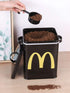 red airtight pet food storage container with scoop