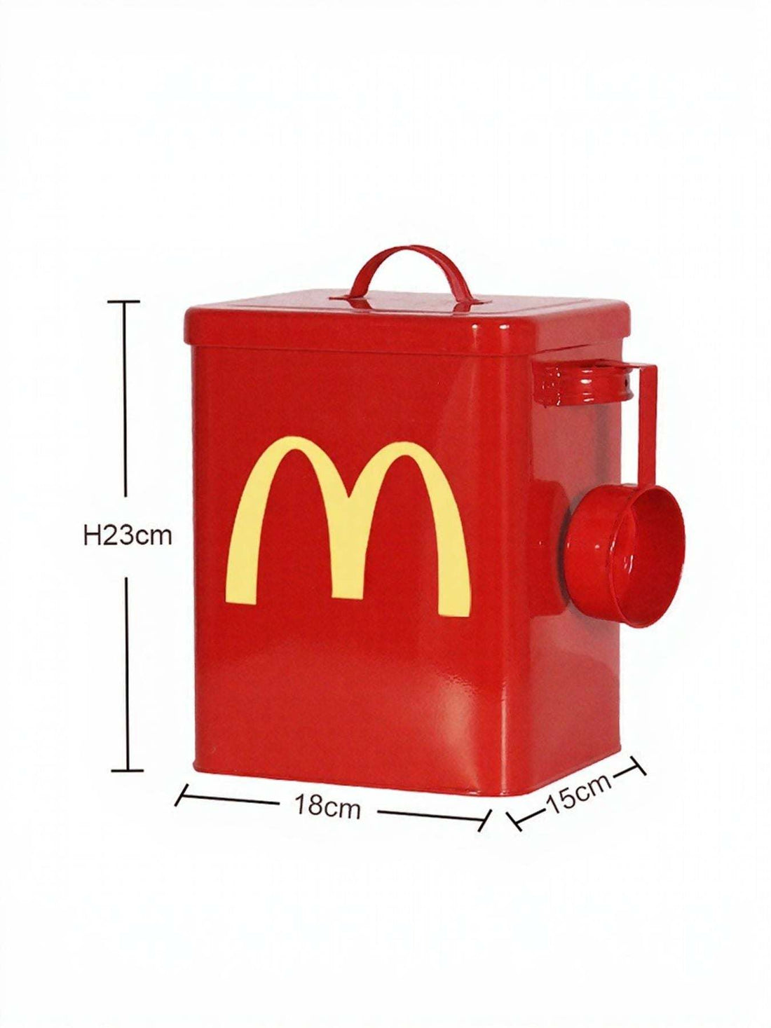 CarePaw red pet food storage container with scoop for dog and cat food