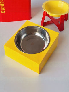 Red airtight pet food storage container with scoop for dogs and cats