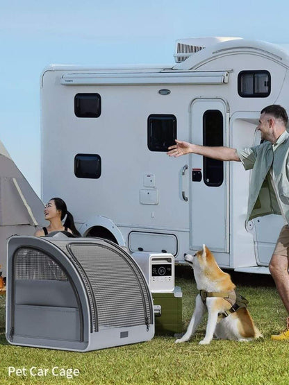 Portable breathable car pet cage for safe travel
