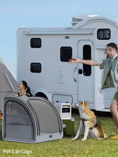Portable breathable car pet cage for safe travel