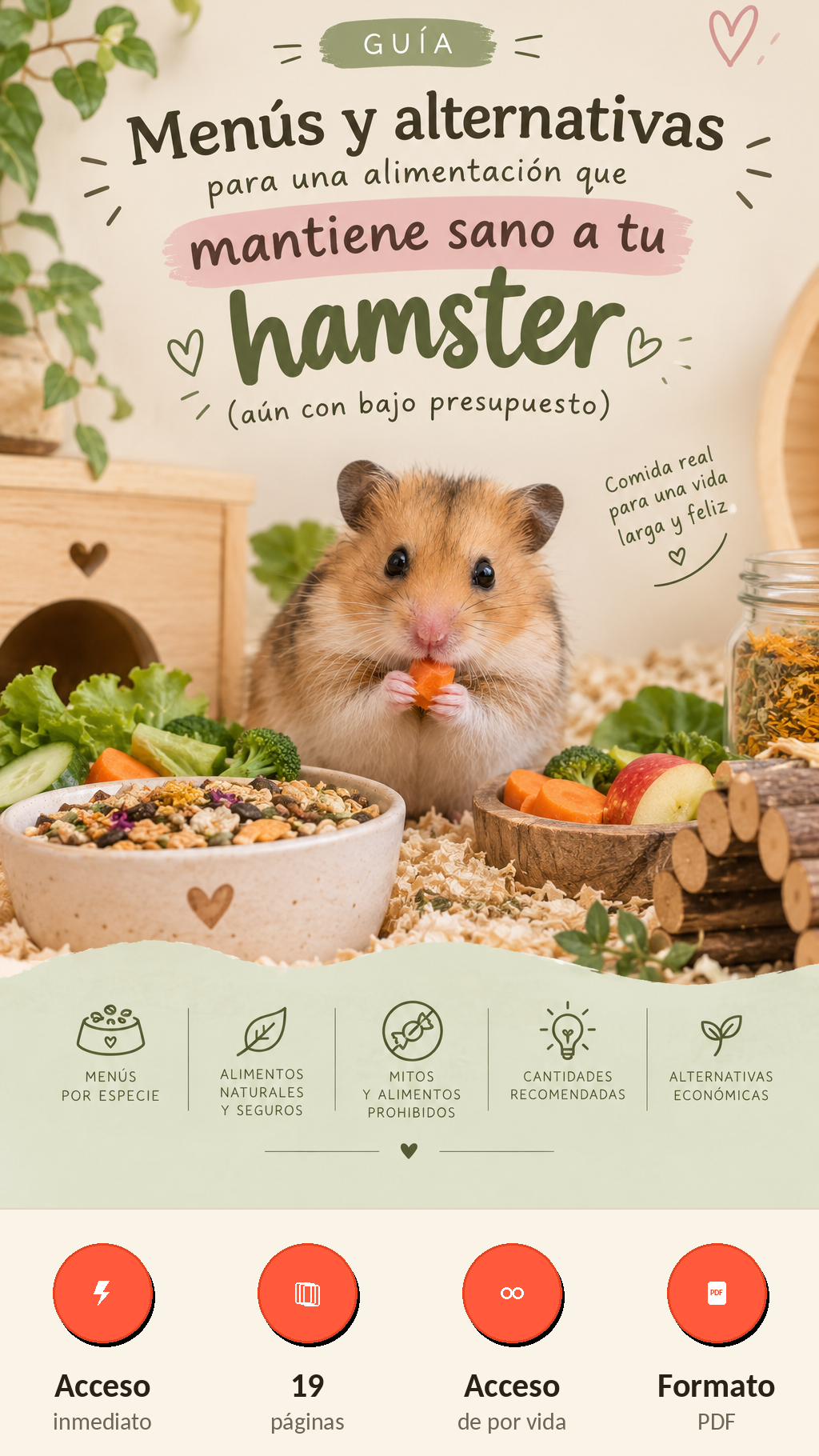 Mantiene sano a tu hámster con esta guía de alimentación con menús, alternativas y consejos (aún con bajo presupuesto)