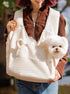 cozy quilted pet carrier sling bag hands-free