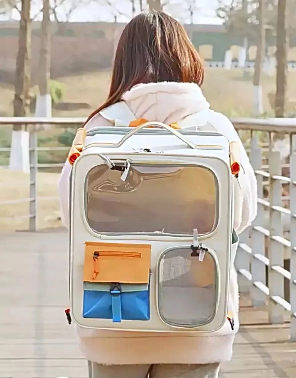 rolling pet carrier with telescopic handle for easy travel
