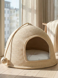 breathable rope dome pet nest woven hideaway