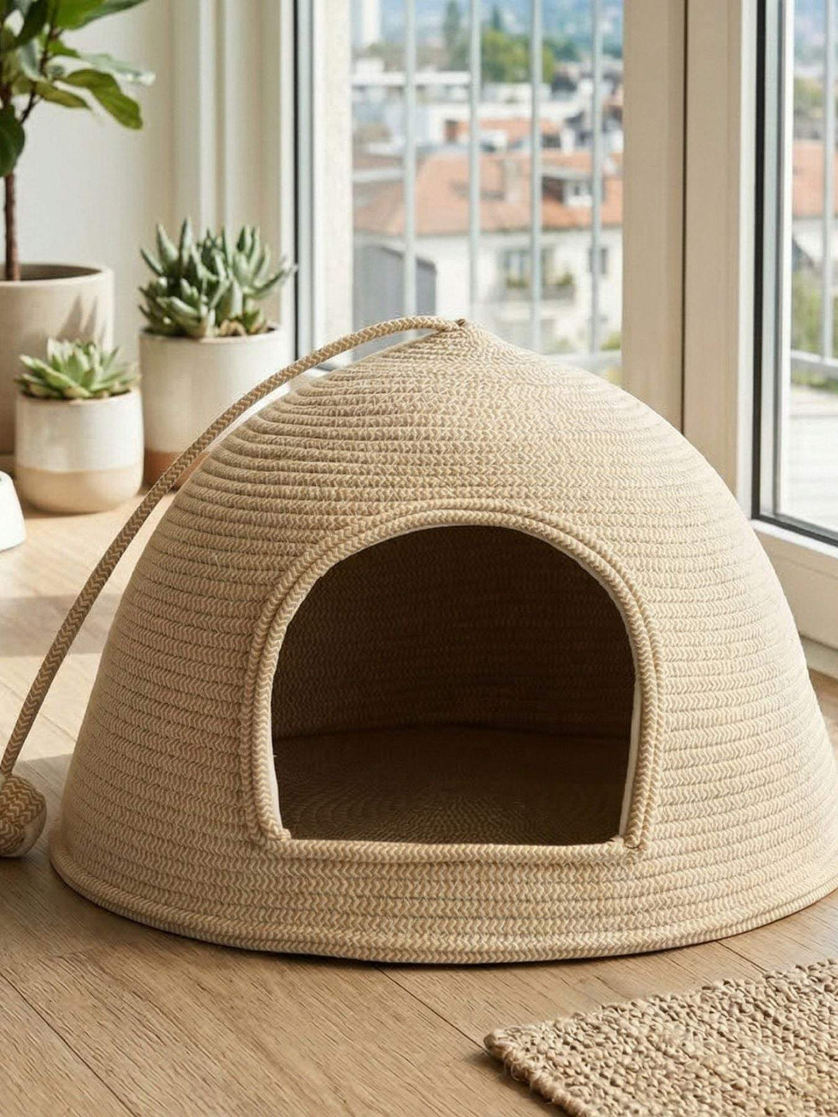 breathable rope dome pet nest woven hideaway