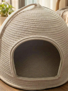 Breathable rope dome pet nest woven for airflow and comfort