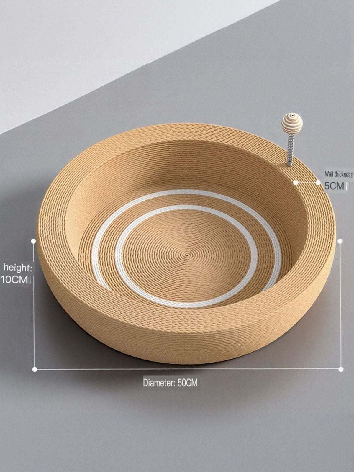 round cat scratching post with cozy nest bed