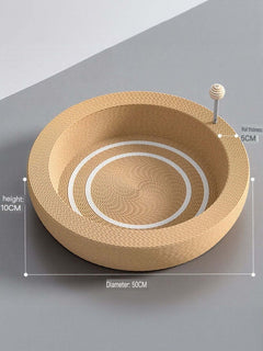 round cat scratching post with cozy nest bed