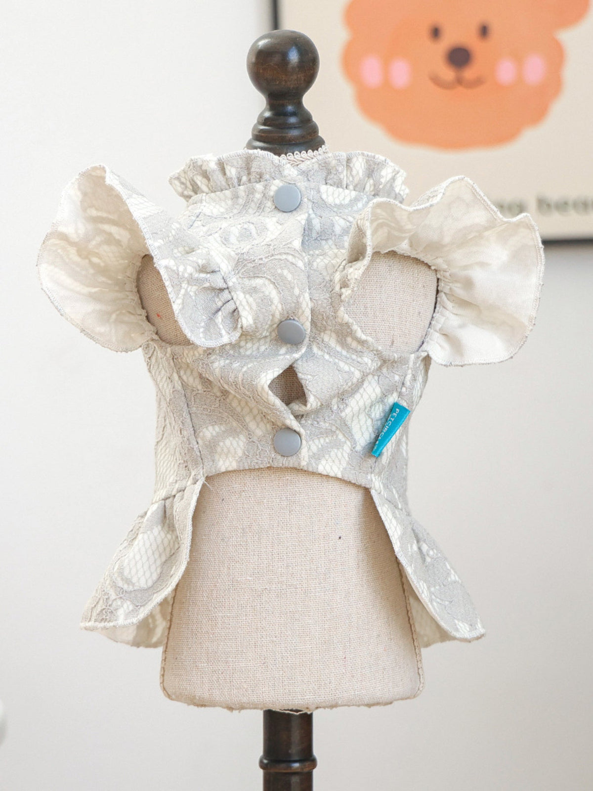 Ruffled pet dress with bow for special occasions