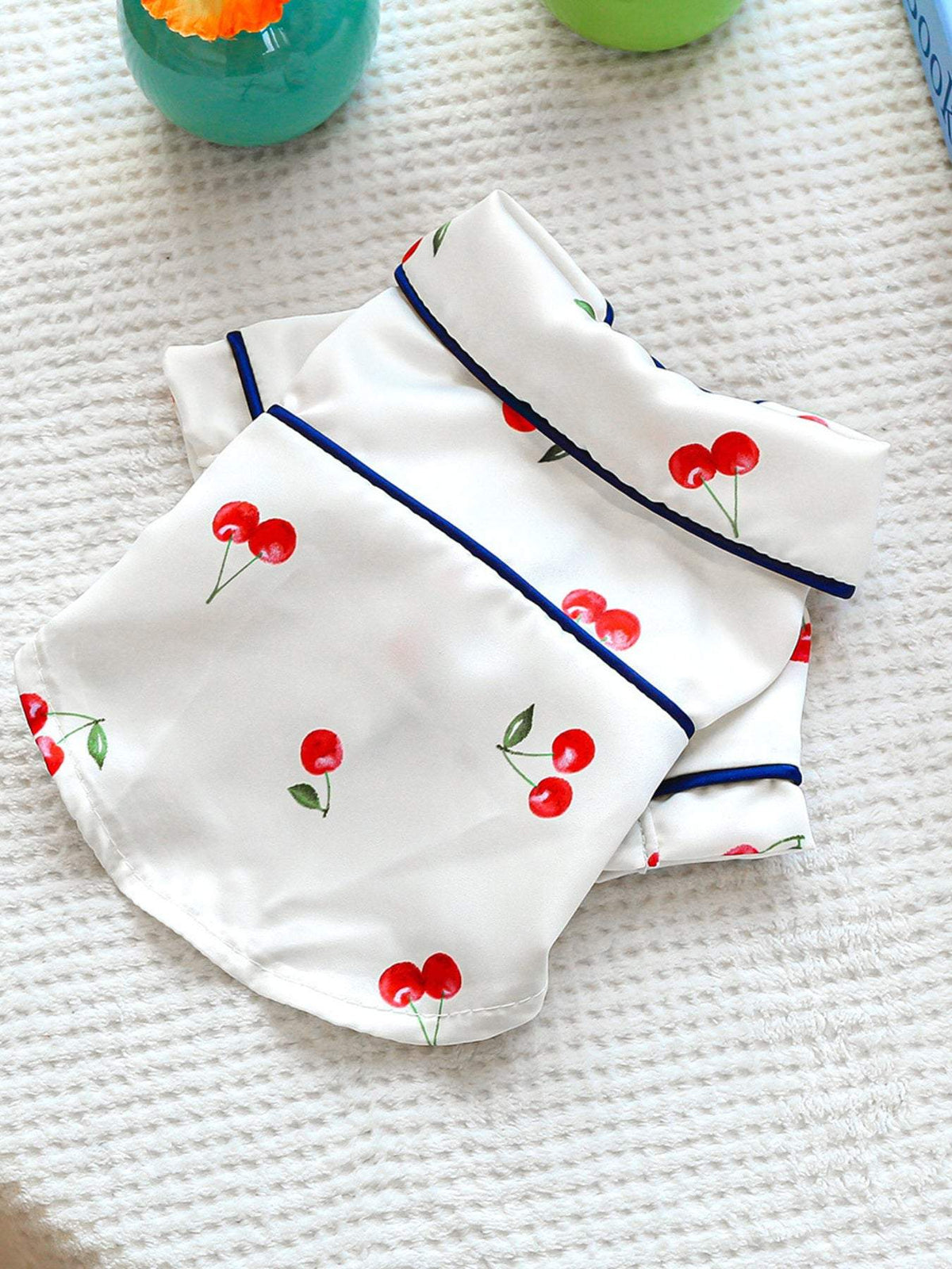 soft satin pet pajamas with contrast piping for stylish sleepwear