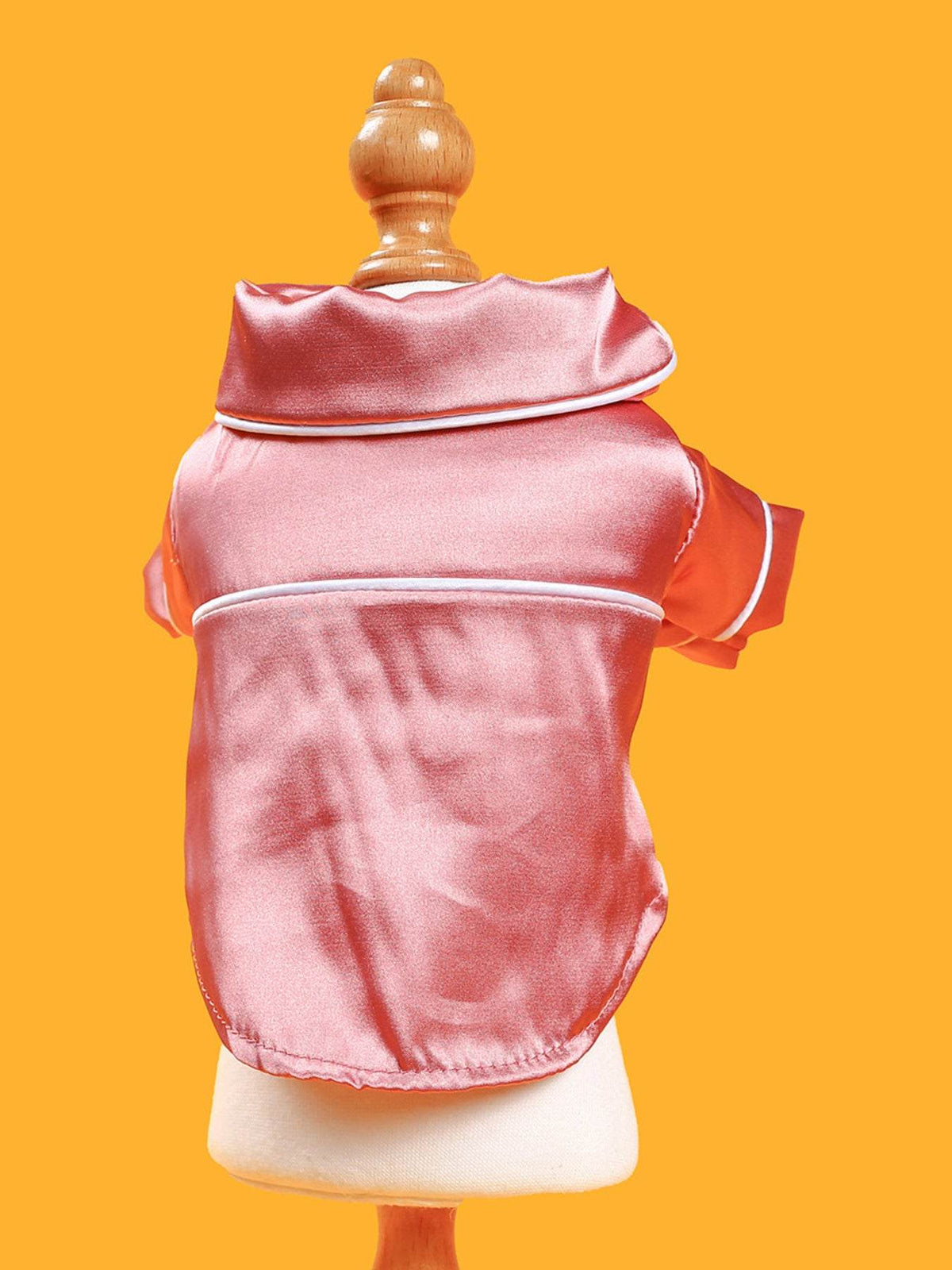 soft satin pet pajamas with contrast piping