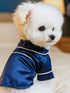 soft satin pet pajamas with contrast piping