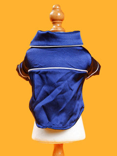 soft satin pet pajamas with contrast piping