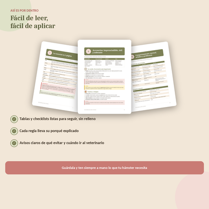 La guía completa de cuidados para tu hamster, PDF, descarga inmediata, acceso de por vida