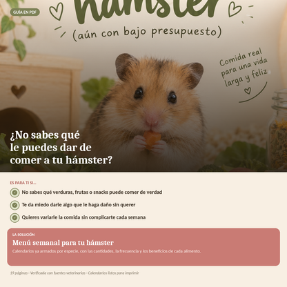 Mantiene sano a tu hámster con esta guía de alimentación con menús, alternativas y consejos (aún con bajo presupuesto)