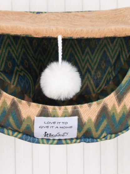 SoothePet hanging cat hammock cooling bed in moss on window