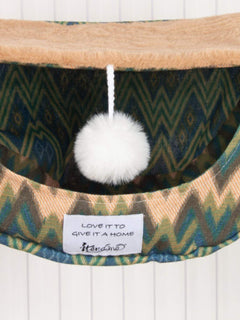 SoothePet hanging cat hammock cooling bed in moss on window