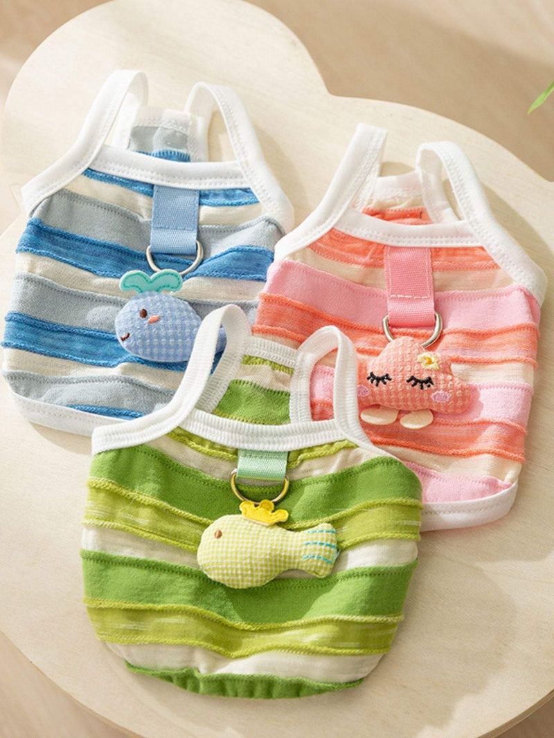 striped breathable pet top classic everyday style