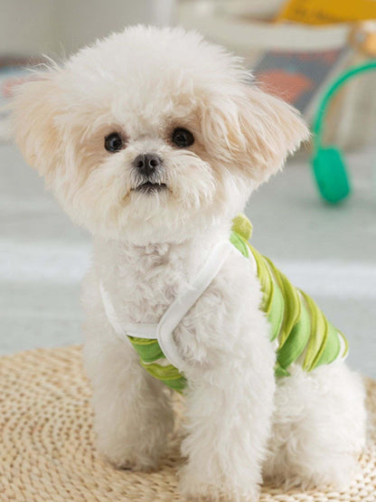 Pet wearing striped breathable classic top