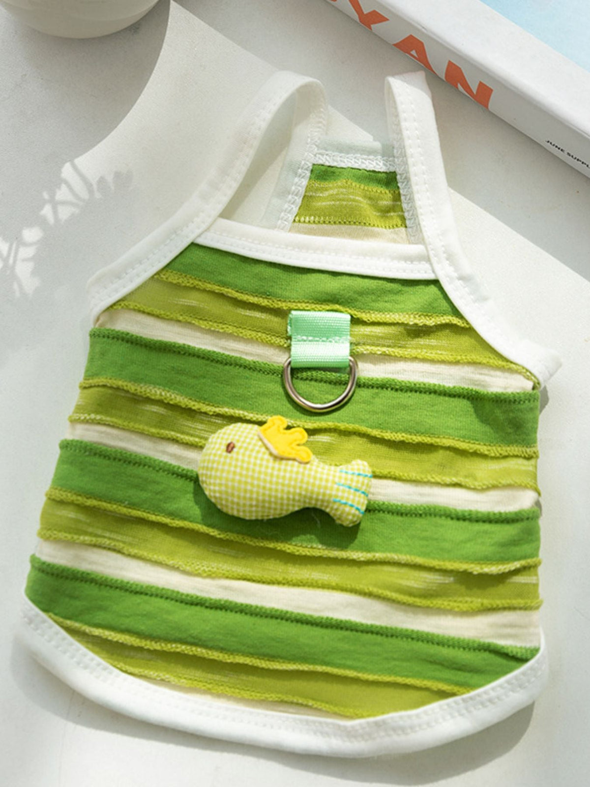 Striped breathable pet top for comfortable everyday wear