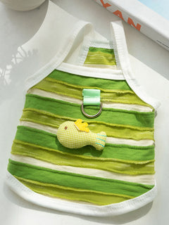 Striped breathable pet top for comfortable everyday wear