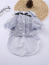 Striped ruffle pet top with bow for playful everyday wear