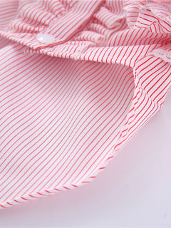 Striped ruffle pet top with bow for playful everyday wear