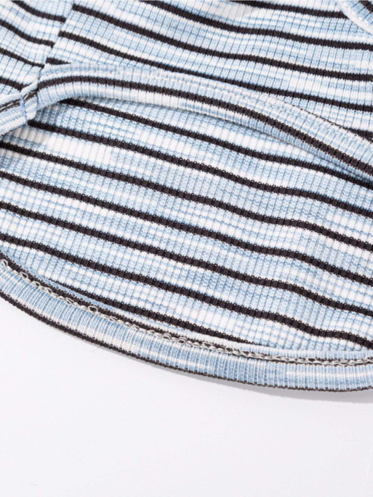 striped pet top with tied bow detail