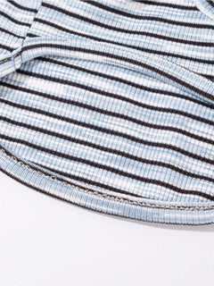 striped pet top with tied bow detail