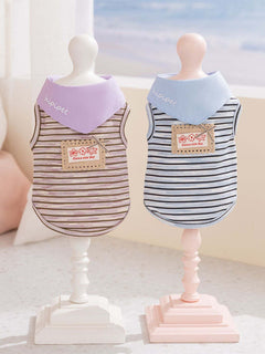 Striped pet top with cute tied bow detail