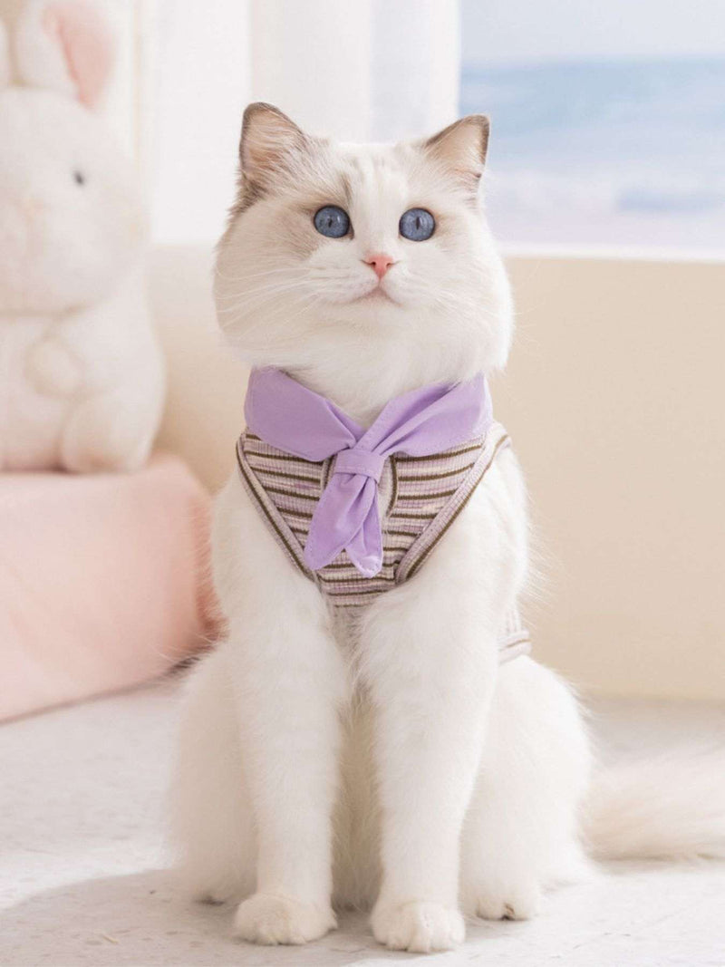 striped tied pet top with cute bow detail