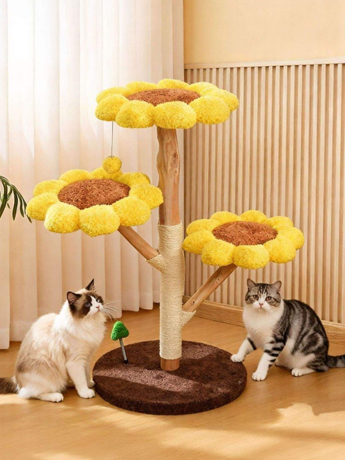 Sunflower multi-level cat tree with climbing, scratching and napping areas