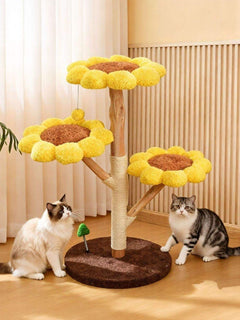 Sunflower multi-level cat tree with climbing, scratching and napping areas