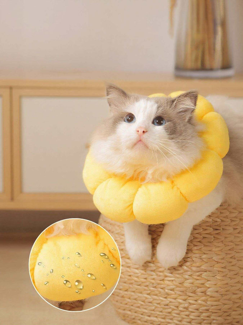 Sunflower protective pet collar with cheerful design and adjustable fit