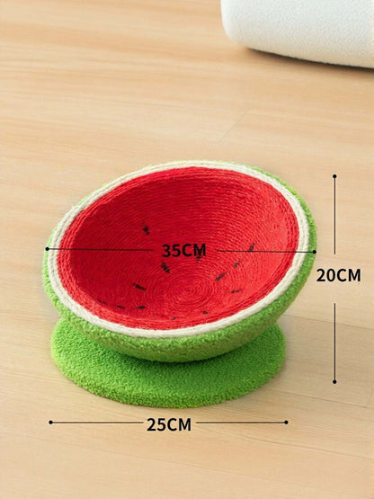 watermelon shaped cat scratching post with sisal and cozy nest
