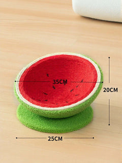 watermelon shaped cat scratching post with sisal and cozy nest