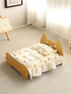 Stylish sturdy wooden pet bed with supportive design