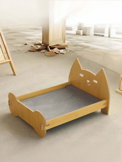 Stylish sturdy wooden pet bed with supportive frame