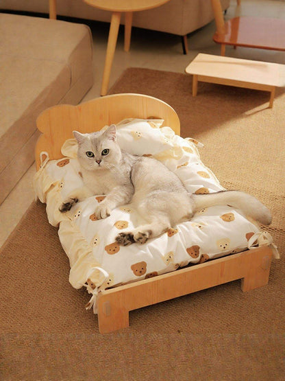 stylish sturdy wooden pet bed for home