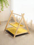 Wooden triangle cat hammock with elevated cozy lounging spot